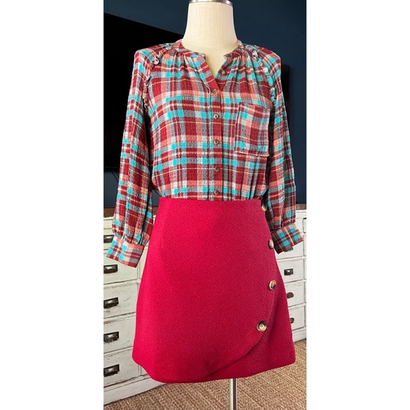 Anthropologie Pilcro Plaid Buttondown Shirt XXSP - Picture 2 of 12